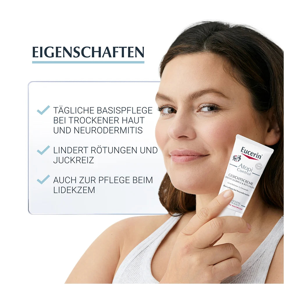 Eucerin, AtopiControl, Gesichtscreme, 50 ml
