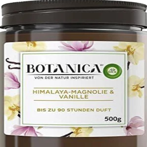 Botanica by Air Wick Große Duftkerze XL - Bis zu 90 Stunden - Duft: Himalaya-Magnolie & Vanille - Nachhaltig hergestellt mit natürlichen Inhaltsstoffen - 1x500g Kerze im Glas