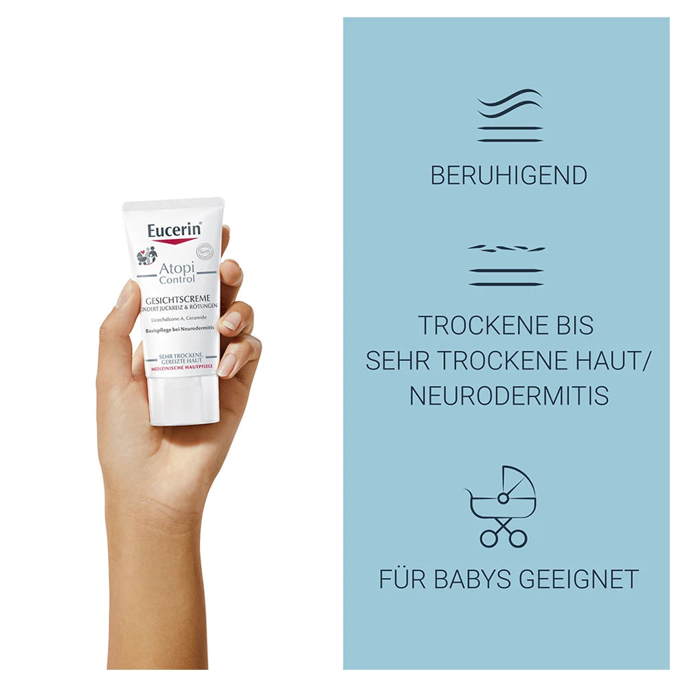 Eucerin, AtopiControl, Gesichtscreme, 50 ml